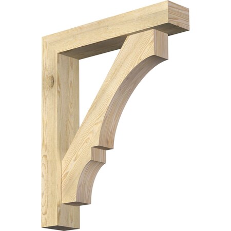 Ekena Millwork Balboa Block Rough Sawn Bracket w/ Offset Brace, Douglas Fir, 6"W x 30"D x 36"H BKT0604X30X36BOA05RDF